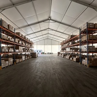 Tente de stockage industrielle robuste en aluminium, résistante au vent et à la neige, pour entrepôt extérieur