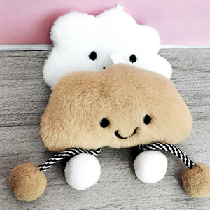 Porte-clés en peluche mignon Kawaii souriant Happy Cloud Porte-clés en métal souple pour femmes et bébés filles - Product Image 3