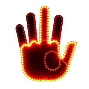 Luci per auto decorazione media divertente luce per dito auto con gesto divertente a distanza a led segnale a mano auto