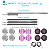 12-17 pour X3/X4 (F25/F26) Moulage 1:1 d'origine (Noir Piano Dynamique/Style Ligne) Lumière d'ambiance intérieure RVB colorée avec contrôle par application