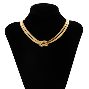<strong>Metal</strong> Neck Clavicle Chain Gift Punk Multilayer Flat Snake Chain Necklaces Short Choker <strong>Collar</strong> - Product Image 5