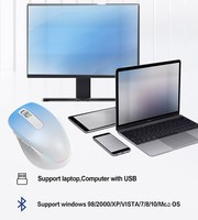 Souris optique sans fil 2.4G/BT compatible, 6 boutons, ergonomique, rétroéclairage RGB, rechargeable, pour ordinateur portable/PC/Mac