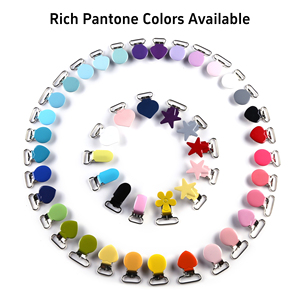 Toptan bebek güvenli Metal emzik klip kişiselleştirilmiş özel Logo BPA ücretsiz paslanmaz çelik askı klip için 0-12 ay 1-2 - Product Image 4