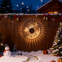 Weihnachtliche Solar-Projektionsleuchte mit Santa, Rentier und Schlitten, LED-Projektorlampe für Garten, Hof und Zaun, Weihnachts- und Feiertagsdekoration