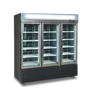 Réfrigérateur-congélateur commercial à air forcé, à température unique, avec double porte vitrée, dégivrage automatique, cinq étagères, en acier inoxydable - Product Image 5