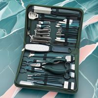 Ensemble de manucure et pédicure luxueux en acier inoxydable de 48 pièces, 48-en-1, coupe-ongles durable, kit professionnel portable pour tous les âges