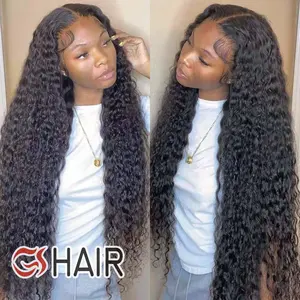 GShair Top Fashion 36 Inch Lace Frontal Wigs Cuticle Aligned Human Hair Lace Wigs Pre-Plucked Deep Wave Lace Front Wig For Women