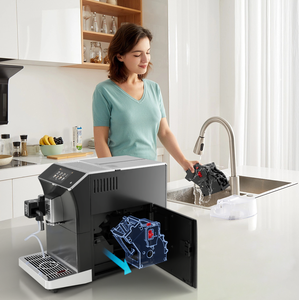 Cafetera automática para el hogar, máquina de café larga con leche caliente, agua, vapor latte, capuchino, con función de calentamiento de tazas, 16 tipos - Product Image 4