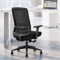 Chaise de bureau exécutive moderne en tissu maillé, ergonomique, réglable en hauteur et avec accoudoirs pivotants pour projets - Offre Spéciale