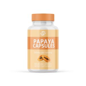 แคปซูลมะละกอ OEM ODM สารต้านอนุมูลอิสระ บำรุงผิวพรรณให้แข็งแรง บำรุงสุขภาพลำไส้และระบบย่อยอาหาร เสริมสร้างภูมิคุ้มกัน สำหรับผู้ทานมังสวิรัติ ปราศจาก GMO - Product Image 1