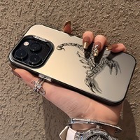 Coque pour iPhone 11/12/13/14/15 Pro Max brillante galvanisée-motif météorite de luxe, pare-chocs antichoc, couverture douce au toucher