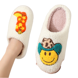Pantuflas de Felpa Antideslizantes para Mujer, Diseño Navideño de Santa Claus, Reno y Alces, Cálidas y Acogedoras para el Hogar, para Verano e Invierno - Product Image 1