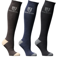 Chaussettes de compression montantes sur mesure, élastiques et respirantes, avec design de revers et de base, pour l'équitation (vente en gros)