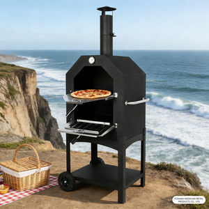 <span class=keywords><strong>Four</strong></span> à pizza commercial intelligent chinois, au propane et au bois, en briques d'argile, rotatif, mobile, pour extérieur - Product Image 5
