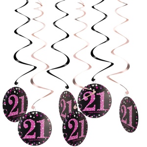 6 Pezzi Decorazioni a Spirale per Festa di <span class=keywords><strong>Compleanno</strong></span>, 30 40 50 60 70 Anni, Ornamenti Appesi per 60° <span class=keywords><strong>Compleanno</strong></span> - Product Image 3
