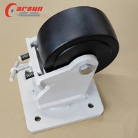 Roda Kastor Industri Ultra Berat 8 Inci, Baja Padat MC, Roda Nilon, Bantalan Bola, Lapisan Bubuk Hitam