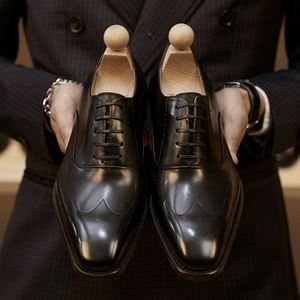 Chaussures Oxford Homme en Cuir Véritable à Enfiler, Bout Pointu, Fabriquées à la Main au Royaume-Uni, Style Britannique, Décontractées, Mariage, Automne, Formelles, Affaires - Product Image 2