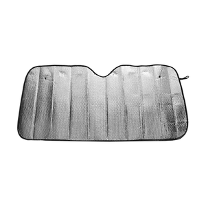 Pare-soleil automatique pliable pour pare-brise de voiture, double couleur argentée, en bulle PE - Product Image 1