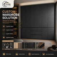 Armoire sur mesure avec portes battantes et rangement par tiroirs pour chambre, appartement, villa, hôtel, projet OEM ODM