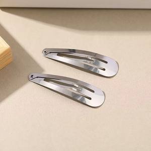 Vente en gros élégante <span class=keywords><strong>pince</strong></span> à <span class=keywords><strong>cheveux</strong></span> mousqueton en acier inoxydable goutte d'eau larme ovale forme rectangulaire <span class=keywords><strong>pince</strong></span> BB mode métal blanc mousqueton uni - Product Image 4