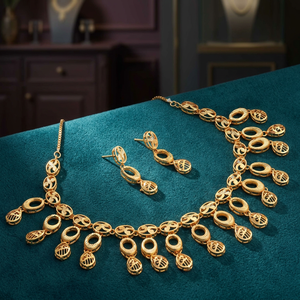 Wholesale Dubai Style Fashion Necklaces 14K 18K 24K Gold Filled Brass Turkey Jewelry Set Turkish Design Traditional Jewelry Set - Product Image 1