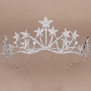 Coroa de noiva retrô dourada, enfeite simples, atmosfera simples, casamento, aniversário, princesa, cristal, coroa, acessórios para o cabelo