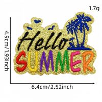 Patch thermocollant en chenille brodé, motif Dauphin, Tortue, Coquillage de plage, avec paillettes dorées, ambiance estivale