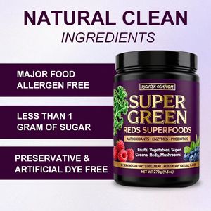 Polvere di Superfood Verde Biologico al Gusto di Fragola, il Migliore in Termini di Sapore, per Adulti e Donne in Gravidanza - Product Image 3