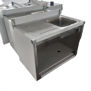 Hot sales outdoor commercial kitchen stainless steel sink table Wash Sink with Cabinet trade assurance supplier