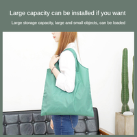 Sacs en nylon Ripstop pliables écologiques personnalisés avec logo pour la vente en gros, sacs de courses réutilisables en polyester pliables pour les boutiques d'épicerie