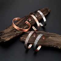Bijoux minimalistes en cuivre Bracelet de thérapie bio-magnétique Bracelet de manchette personnalisé pour hommes vente en gros
