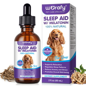 Worafy Dog Calming Sleep Aid Suplementos líquidos <span class=keywords><strong>Gotas</strong></span> de melatonina natural para perros Reducir la <span class=keywords><strong>ansiedad</strong></span> y el estrés - Product Image 1