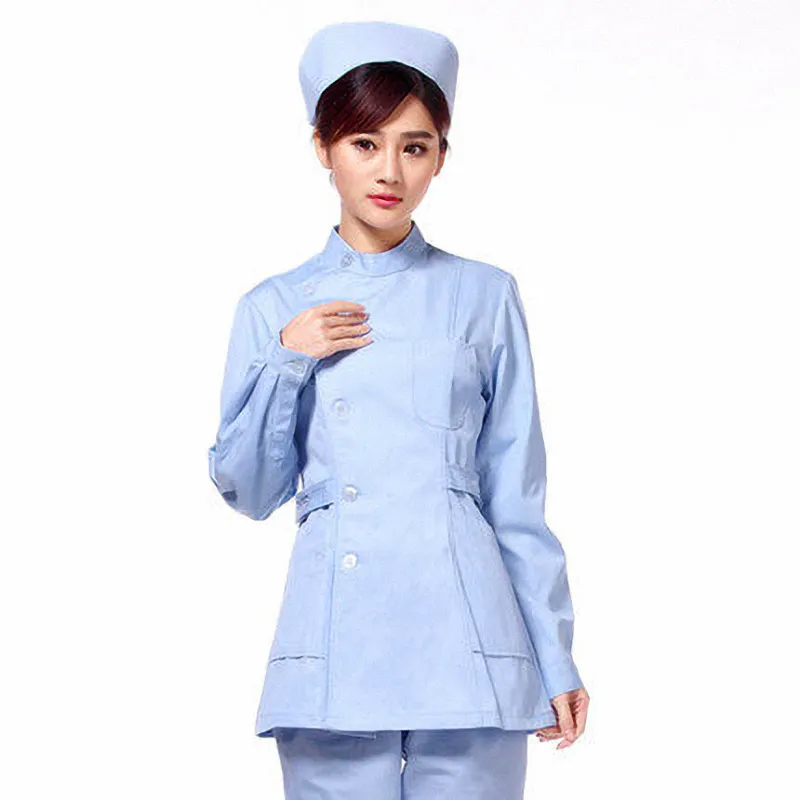 Seragam Perawat Solid Langsung dari Pabrik, Pakaian Kerja Seragam Elastis Warna Polos dengan Harga Murah