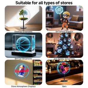 Mini ventilateur holographique 3D de bureau, petite <span class=keywords><strong>taille</strong></span> 11CM-32CM, écran LED haute définition, écrans publicitaires, signalisation numérique - Product Image 2