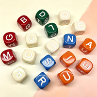 Ensemble de dés à graver personnalisés de 14 mm, en acrylique à coins arrondis, avec lettres et motifs personnalisés pour l'enseignement