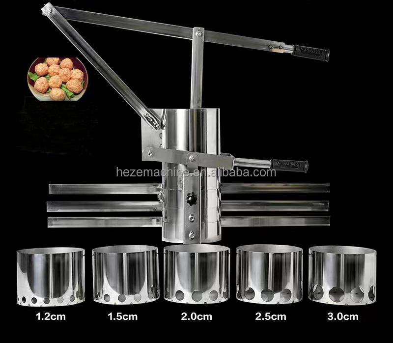 Stampo Polpette In Acciaio Inox - 4 Forme Con Pala - Per Carne, Pesce E Verdure - Foto 4