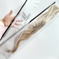 Long sac à fermeture éclair givré en PVC personnalisé pour accessoires de cheveux stockage réutilisable à fermeture éclair avec impression de logo perruque étui à fermeture éclair