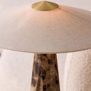 Lámpara de Mesa de Travertino E27 LED, Hecha a Mano, Geométrica, Sólida, para Escritorio - Product Image 2