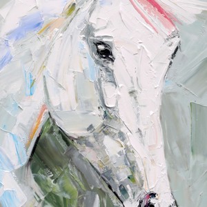 <span class=keywords><strong>Peinture</strong></span> murale sur toile en acrylique écologique, motif tête <span class=keywords><strong>de</strong></span> <span class=keywords><strong>cheval</strong></span> abstrait aux couleurs vives, pour la décoration intérieure - Product Image 3