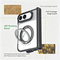 Funda Magnética Giratoria 360° con Anillo para iPhone 18, Protección Completa de Bisagra, Antigolpes, Carcasa Rígida de PC, Soporte de Carga Inalámbrica