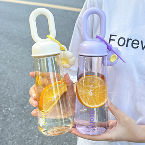 500ml Summer Water <strong>Bottle</strong> With <strong>Big</strong> Handle Portable for Girls Leak Proof Transparent Travel Cup <strong>Milk</strong> Tea Mug Hot Sale Drink Cup - Product Image 1