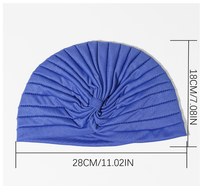 Turban plissé pour femme 2026 – Doux, extensible, couleur unie, décontracté, chapeau turban tendance pour femme – Vente en gros