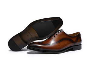 รองเท้าเดรสหนังผู้ชายไซส์ใหญ่ รุ่น Monk Leather Oxfords - Product Image 3