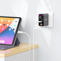 Nouveau chargeur intelligent IA 45W GaN PD3.0 avec affichage de tension OLED pour adaptateurs universels, idéal pour les voyages et les affaires (double usage)