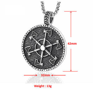 ताबीज स्टेनलेस स्टील वाइकिंग गहने Perun कुल्हाड़ियों लटकन हार पुरुषों के लिए - Product Image 2