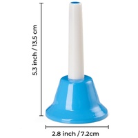 Instrument de percussion pour enfant en gros, clochettes à main en plastique colorées arc-en-ciel à 8 notes, instrument de musique