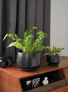 Ensemble de 3 pots de fleurs en céramique 4,1+5,1+6,5 pouces, écologiques, durables, légers, avec trou de drainage et soucoupe, pour une utilisation en intérieur/extérieur - Product Image 3