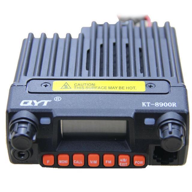 QYT Mobile Radio KT-8900R 25W Tri-Band Vehicle Transceiver UHF/VHF 136-174/76-108.9/400-480MHz IPX-3 Water Resistant 200