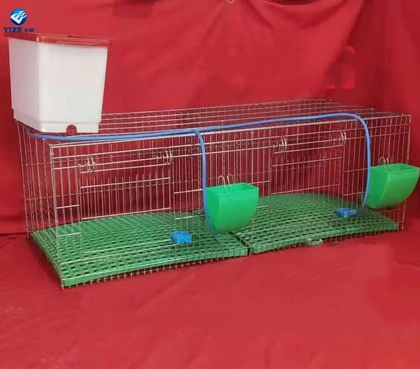 Celldeal — cage d'alimentation de lapin galvanisé à 2 portes, 60x60 cm, accessoire complet pour petite ferme à échelle