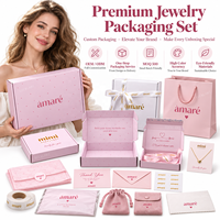 Boîte d'expédition personnalisée rose en carton ondulé pour bijoux avec logo imprimé, emballages cadeaux pour colliers et boucles d'oreilles pour petites marques